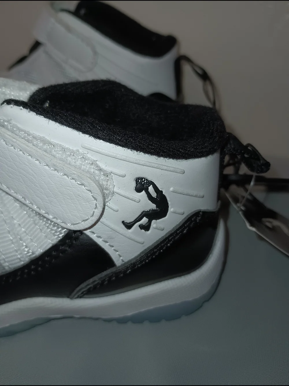Baby Walker Shoes in Black & White with Easy Hook-and-Loop Closure
